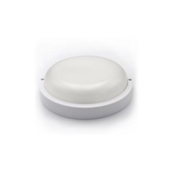 Led bulkhead ceiling mounted light round PP base, PC cover,IP54 18W Φ200x55mm 230V 4000k white - adeleq