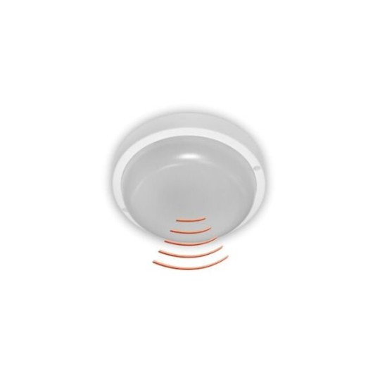 Πλαφονιέρα LED Στρογγυλή με ανιχνευτή κίνησης μικροκυμάτων 18W 4000K IP54 Λευκή Φ:200mm h:54mm - adeleq