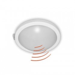 Πλαφονιέρα LED Στρογγυλή με ανιχνευτή κίνησης μικροκυμάτων 15W 4000K IP64 Λευκή - adeleq