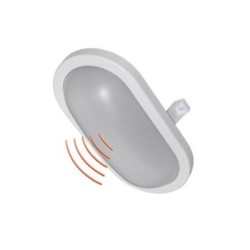 Πλαφονιέρα LED Οβάλ με ανιχνευτή κίνησης μικροκυμάτων 15W 4000K IP64 Λευκή - adeleq