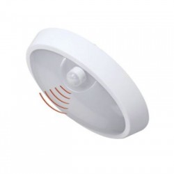 Πλαφονιέρα LED Οβάλ με ανιχνευτή κίνησης PIR 15W 4000K IP54 Λευκή - adeleq