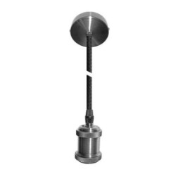 Ανάρτηση Ροζέτα επίπεδη σατινέ - Ντουί E27 Σατινέ Με Κορδόνι Μάυρο - adeleq