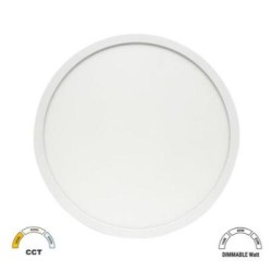 Πλαφονιέρα LED PC Στρογγυλή με φωτισμό backlit Φ283mm 16-20-24W 3CCT  IP40 Λευκή - adeleq