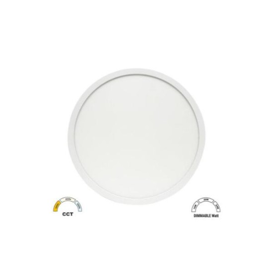 LED Πλαφονιέρα στρογγυλή PC με Ανιχνευτή κίνησης Φ283mm CCT 16-20-24W IP40 Λευκή - Inlight