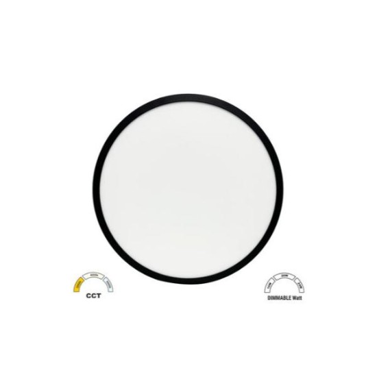 LED Πλαφονιέρα στρογγυλή PC με Ανιχνευτή κίνησης Φ283mm CCT 16-20-24W IP40 Λευκή - Inlight