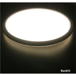 Πλαφονιέρα LED PC Στρογγυλή με φωτισμό backlit Φ420mm 24W 4000K IP54 Λευκή - adeleq