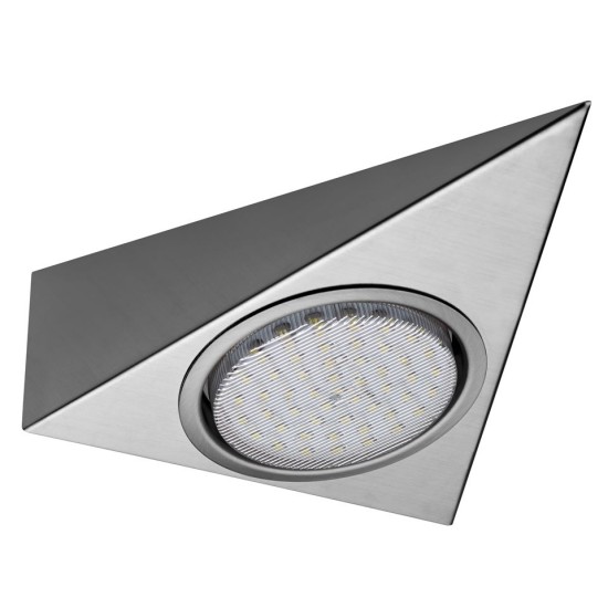 Επίτοιχο σπότ τριγωνικό Νίκελ μάτ + Διακόπτη on/off - 240V 3100K WW / 18xLED  - ADELEQ 