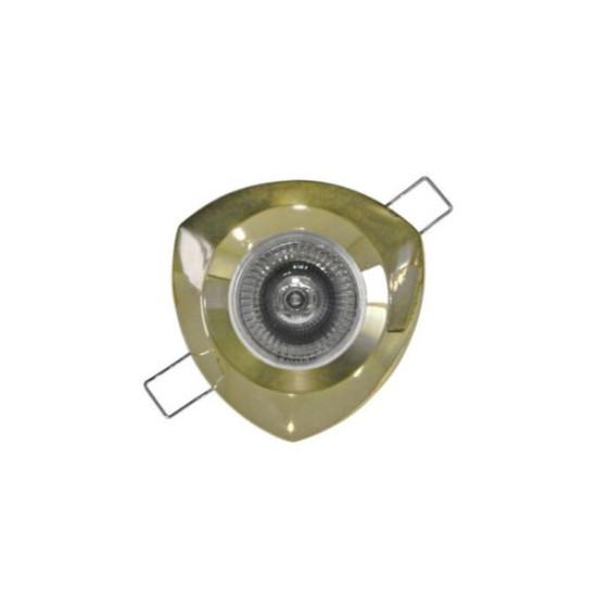 Σπότ χωνευτό τριγωνικό σταθερό MR16 / GU10 - Νίκελ Σατινέ - Adeleq