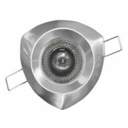 Σπότ χωνευτό τριγωνικό σταθερό MR16 / GU10 - Νίκελ Σατινέ - Adeleq