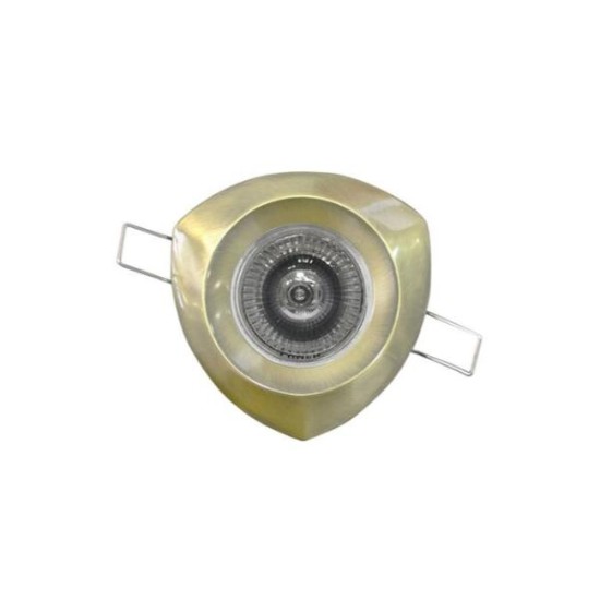 Σπότ χωνευτό τριγωνικό σταθερό MR16 / GU10 - Νίκελ Σατινέ - Adeleq