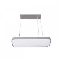 Φωτιστικό Led Αλουμινίου Παραλληλόγραμμό με ανάρτηση Ασημί 19x60cm 30W 3000K - 160deg - Adeleq