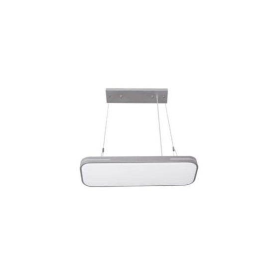 Φωτιστικό Led Αλουμινίου Παραλληλόγραμμό με ανάρτηση Ασημί 19x60cm 30W 3000K - 160deg - Adeleq