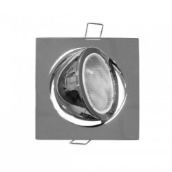 Σπότ χωνευτό αλουμινίου τετράγωνο κινητό MR16 / GU10 - Χρώμιο - Adeleq