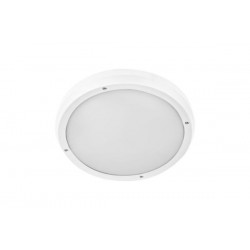 Πλαφονιέρα PC Στρογγυλή Φ300mm 2 Ντουί Ε27 IP65 Λευκή - adeleq