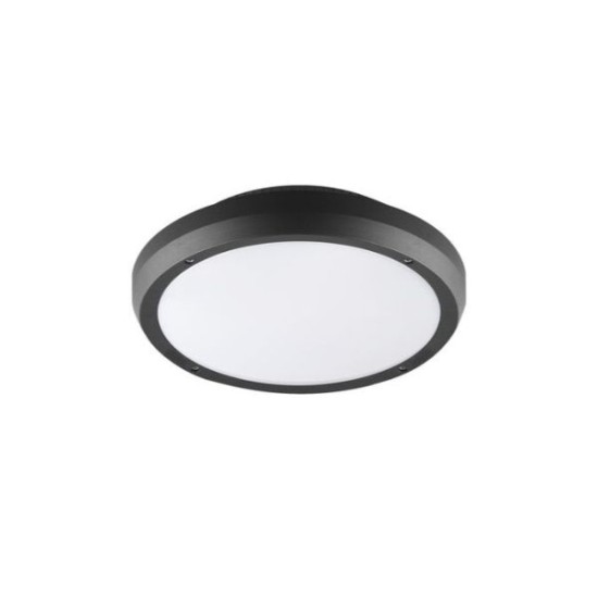 Ceiling Fixture PC Round D.300MM 2XE27 IP65 White - adeleq 