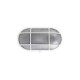 Bulkhead PC Oval With Grid 1XE27 IP44 White - adeleq 