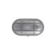 Bulkhead PC Oval With Grid 1XE27 IP44 White - adeleq 