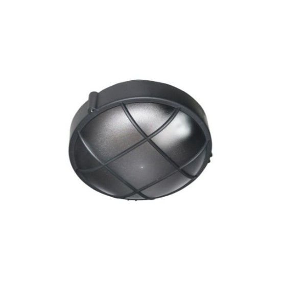 Bulkhead PC With Grid 1XE27 IP44 White - adeleq 