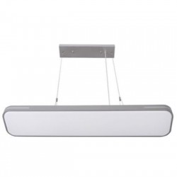 Φωτιστικό Led Αλουμινίου Παραλληλόγραμμό με ανάρτηση Ασημί 19x90cm 50W 3000K - 160deg - Adeleq