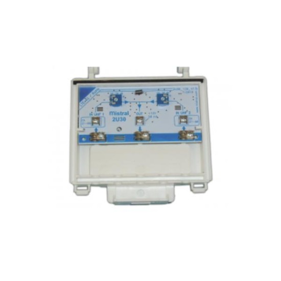 Eνισχυτής κεραίας δ΄ύο εισόδων UHF 30 dB ιστού - 2U30dB - Mistral  