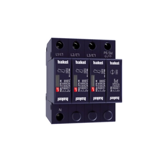 Απαγωγέας κρουστικών υπερτάσεων | HSA-275/3+1 M | SPD T2+T3 | Hakel®