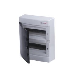 Πίνακας επίτοιχος με διαφανή πλαστική πόρτα και πλαστικό πλαίσιο IP40 / 2Σειρών 24Μodule /  282N24C - Tehnoplast