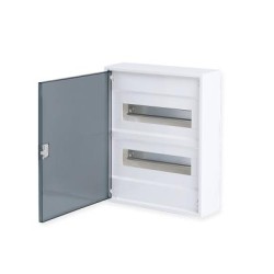 Πίνακας επίτοιχος με διαφανή πλαστική πόρτα και πλαστικό πλαίσιο IP40 / 2Σειρών 24Μodule /  282N24ALFA - Tehnoplast