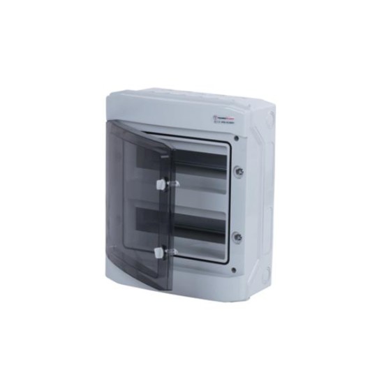 Πίνακας επίτοιχος με διαφανή πλαστική πόρτα και πλαστικό πλαίσιο IP65 / 2Σειρών 24Μodule /  282N24D - Tehnoplast