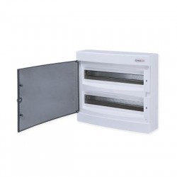 Πίνακας επίτοιχος με διαφανή πλαστική πόρτα και πλαστικό πλαίσιο IP40 / 2Σειρών 36Μodule /  282N1X18C - Tehnoplast