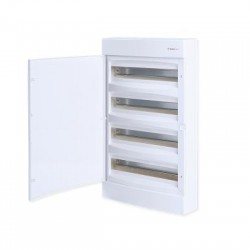 Πίνακας επίτοιχος με λευκή πλαστική πόρτα και πλαστικό πλαίσιο IP40 / 4Σειρών 72Μodule /  282N4X18CW - Tehnoplast