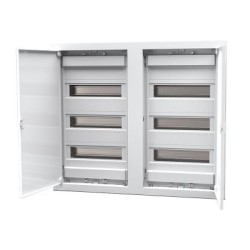 Πίνακας χωνευτός με λευκή μεταλλική πόρτα και μεταλλικό πλαίσιο IP40 / 3Σειρών 72+12Μodule /  282U2X36ES - Tehnoplast