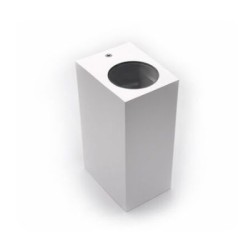 Φωτιστικό Πολυκαρμπονικό PC Επίτοιχο Τετράγωνο Λευκό 2XGU10 - adeleq