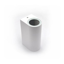 Φωτιστικό Πολυκαρμπονικό PC Επίτοιχο Οβάλ Λευκό 2XGU10 - adeleq