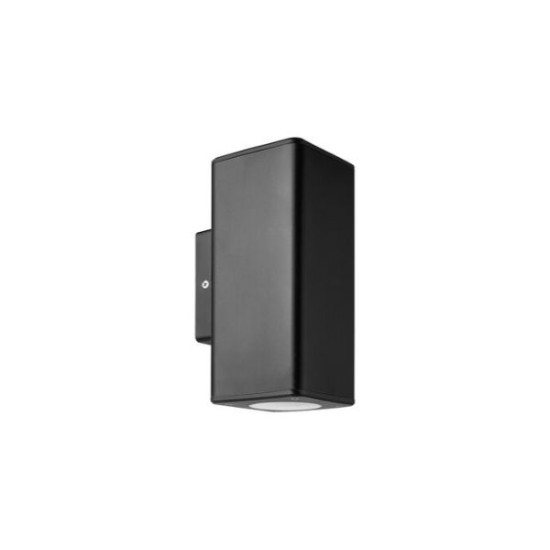 Wall mounted Plastic 2side square Spot lighting fitting 90x90 2xGU10 IP54 white - adeleq