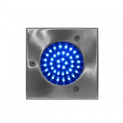 Φωτιστικό INOX316 Δαπέδου Τετράγωνο 33LED Κάθετα Μπλέ - adeleq