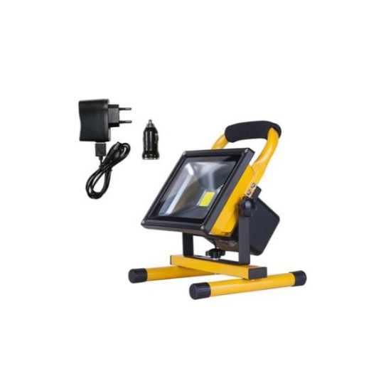 Προβολεας LED φορητός επαναφορτιζόμενος 20W 4000K  - adeleq