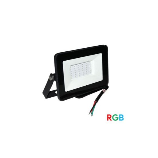 Προβολέας LED-SMD RGB 24VDC 10W 4 Καλώδια.Χρειάζεται Control -  Μάυρο - 3-39102499 - adeleq