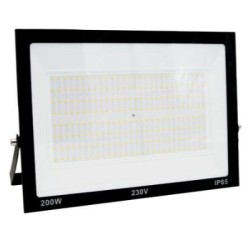 Προβολέας  LED-SMD 200W 230V 6200K IP65 Μάυρος 50cm Καλώδιο - 3-38020010 - adeleq