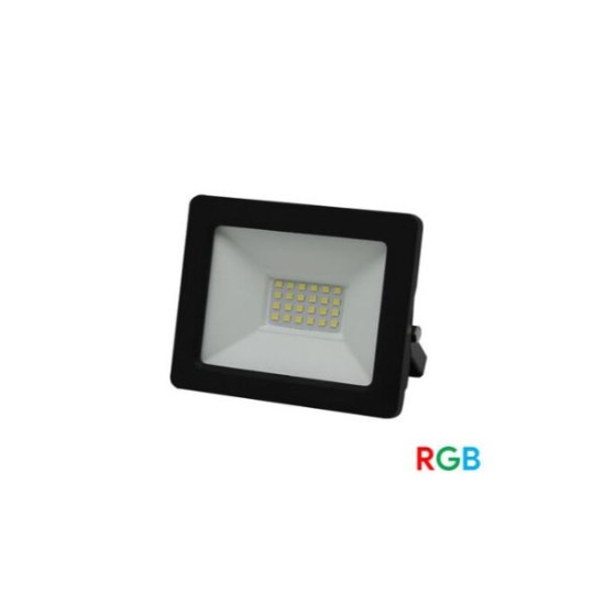Προβολέας LED-SMD RGB 24VDC 10W 4 Καλώδια.Χρειάζεται Control -  Μάυρο - 3-39102499 - adeleq
