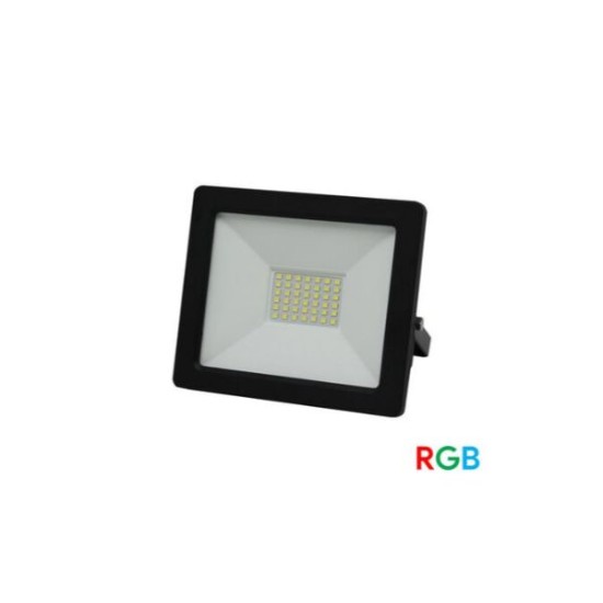 Προβολέας LED-SMD RGB 24VDC 10W 4 Καλώδια.Χρειάζεται Control -  Μάυρο - 3-39102499 - adeleq