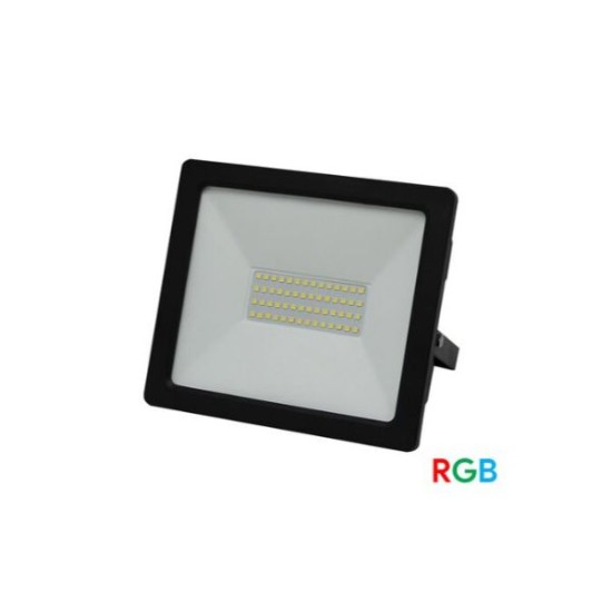 Προβολέας LED-SMD RGB 24VDC 10W 4 Καλώδια.Χρειάζεται Control -  Μάυρο - 3-39102499 - adeleq