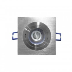Σπότ χωνευτό τετράγωνο κινητό αλουμινίου επίπεδο D:92mmx92mm h:25mm Φ:82x82mm (cutout) MR16 / GU10 - Ασημί Βούρτσας - Adeleq