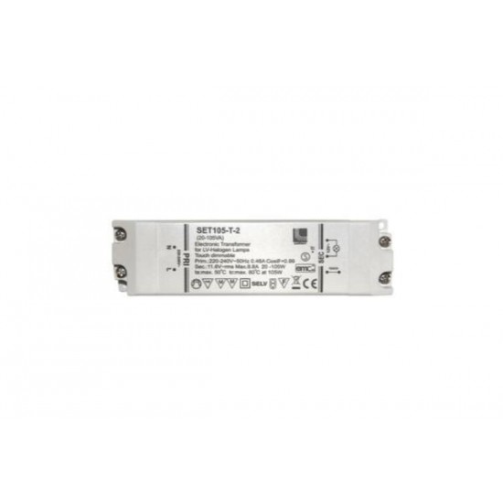 Μετασχηματιστής ηλεκτρονικός με Dimmer  Αφής 240/12VAC 20-105W - 3-5121059 - adeleq