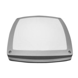 Πλαφονιερα Αλουμινίου Τετράγωνη 2 Ντουί Ε27 IP54 Γκρί - adeleq