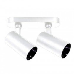 Σπότ αλουμινίου κινητό Επίτοιχο / Οροφής GU10 Διπλό Λευκό / Μάυρο 220mm - adeleq