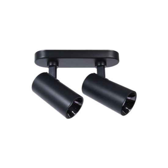 Σπότ αλουμινίου κινητό Επίτοιχο / Οροφής GU10 Διπλό Λευκό / Μάυρο 220mm - adeleq