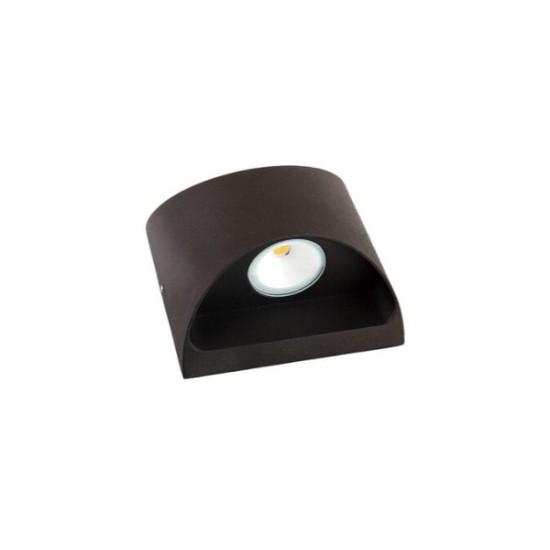 Φωτιστικό LED Αλουμινίου Οβάλ Διπλής κατέυθυνσης 2x3W Θερμο Σαγρέ σκουριά - adeleq