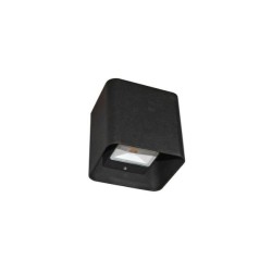 Φωτιστικό LED Αλουμινίου Κύβος Διπλής κατέυθυνσης 2x3W Θερμο Μάυρο - adeleq