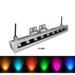 Προβολέας LED Ισχύος επιμήκης ,5Μ 9W 24VDC 15° RGB IP65 Ενσωματωμένο.Controller Αλουμινίου - 3-791599 - adeleq