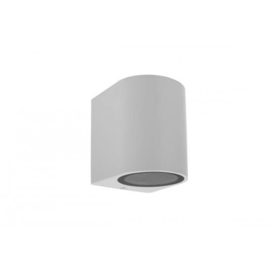 Outdoor Down Bright Wall Light oval 1XGU10 white - adeleq